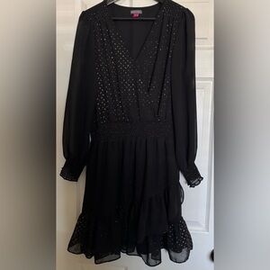 Vince Camuto Black Long Sleeve Dress with Sparkle L